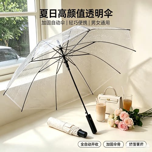 雨伞女生高颜值ins风加固自动伞小巧夏日外出男女便携男款轻便