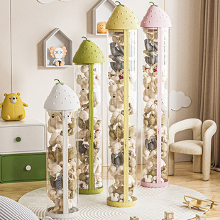 新升级娃娃收纳桶高颜值家用透明公仔玩偶整理神器毛绒玩具防尘篮