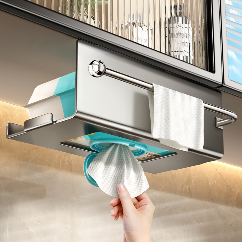 日本厨房纸巾架免打孔悬挂式