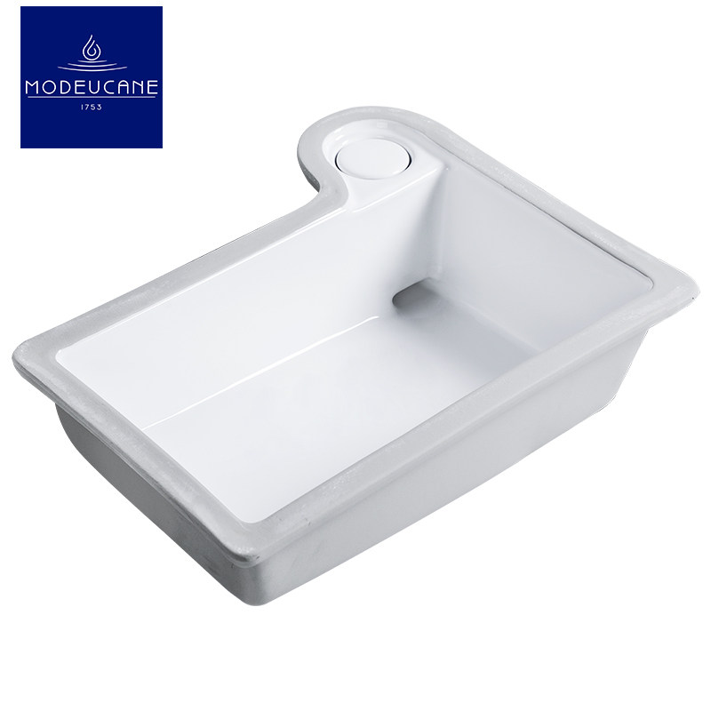 莫德卡恩MODEUCANE 台控隐藏侧后下水台下盆陶瓷洗手盆洗衣机伴侣