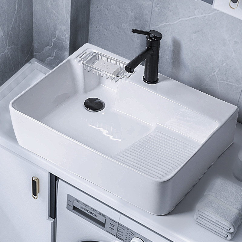 侧下水单孔潮州陶瓷台上盆