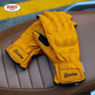 BEASLEY比斯力复古骑行手套男女四季通用可触屏冬季保暖防风抗寒