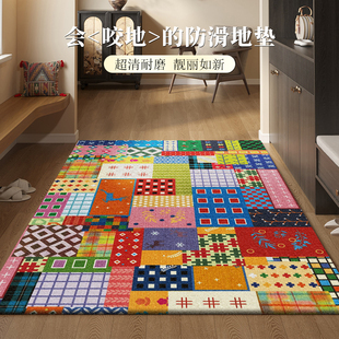 民族风入户门垫玄关地毯除尘防滑门毯大门口地垫进门脚垫美式 复古