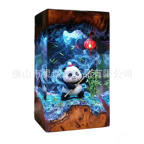新款功夫熊猫环氧摆件树脂灯Q版