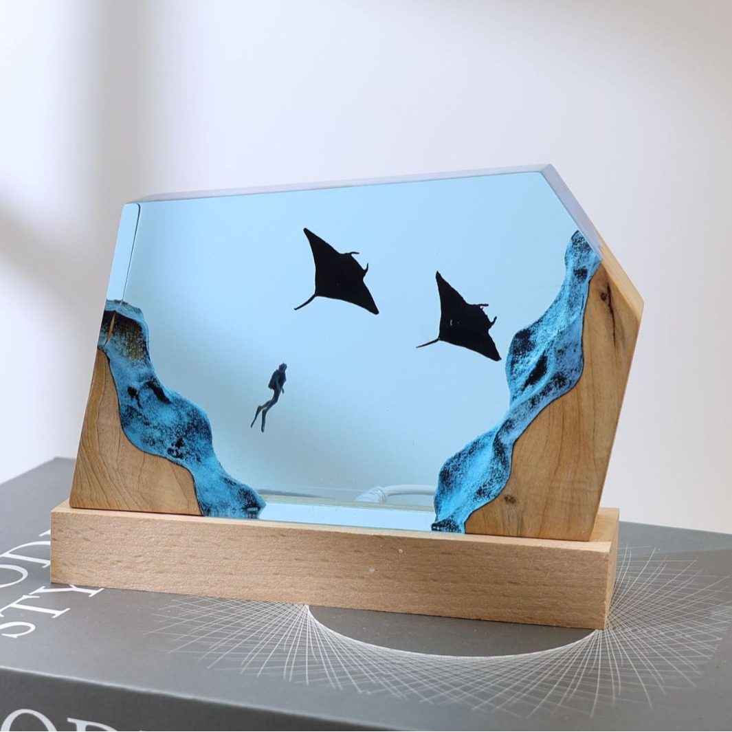 新款 员夜灯水肺深海探索木灯自由潜水独特装饰圣诞礼物桌面摆件,家居饰品,桌面摆件,淘宝优惠券,粉丝福利购,淘宝优惠卷