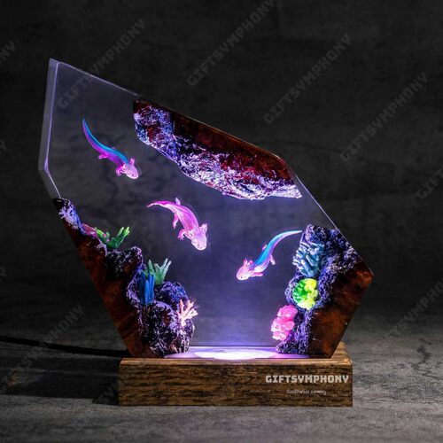 新款海洋系列钝口螈蝾螈树脂灯