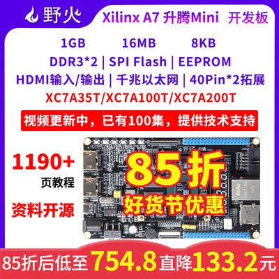 野火升腾Mini FPG开发板Xilinx rtix- XC35T/100T/200T 板