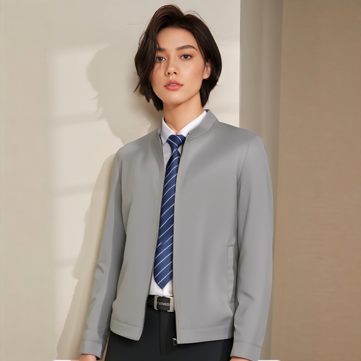 薄款桑蚕丝飞行员立领夹克2026新款春秋行政年轻人干部男女夏外套