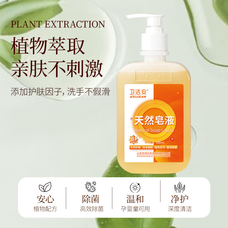 凯地兰洗手液皂液天然植物香医院同款商用无磷易冲洗家用去污除菌