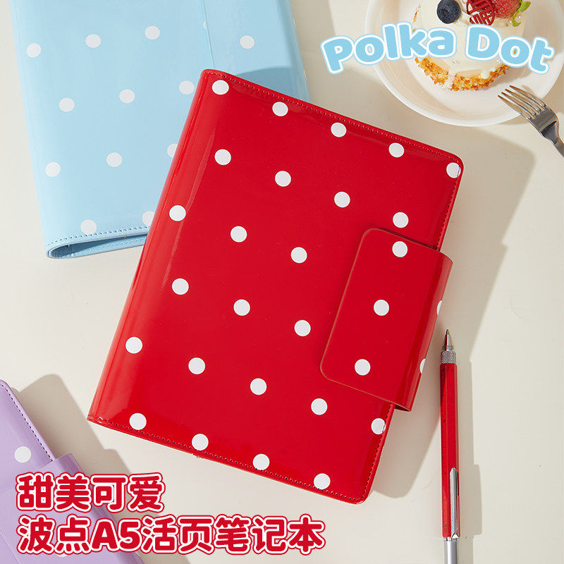 复古简约A5红色波点笔记本