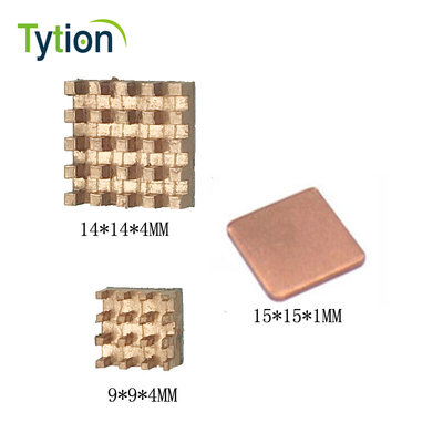 树莓派3B+ 3B 散热片 3片装 纯紫铜开槽散热器南北桥主板带散热贴
