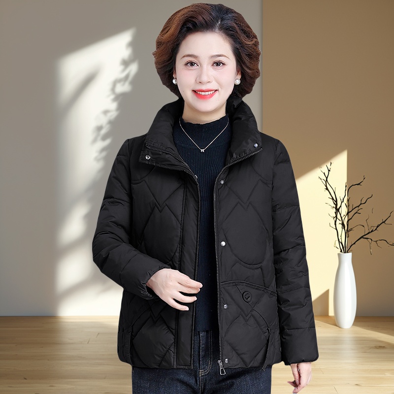 罗蒙妈妈冬装羽绒服女洋气2025中老年秋冬棉衣保暖国风棉袄外套女