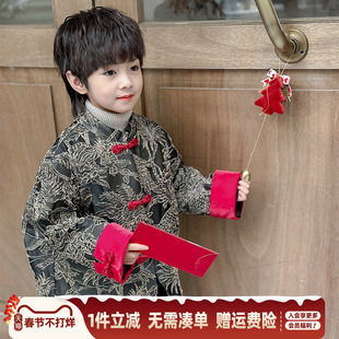 男童拜年服2026新款秋冬儿童男孩冬装唐装中式外套国风汉服过年服