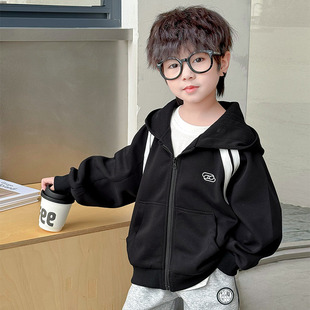 连帽运动上衣男孩秋季 男童秋装 儿童春秋款 卫衣外套2025新款 潮 开衫