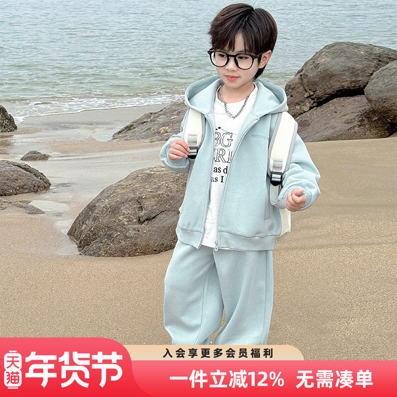 男童套装2025秋装新款儿童春秋款帅气时髦运动卫衣男孩秋季衣服潮