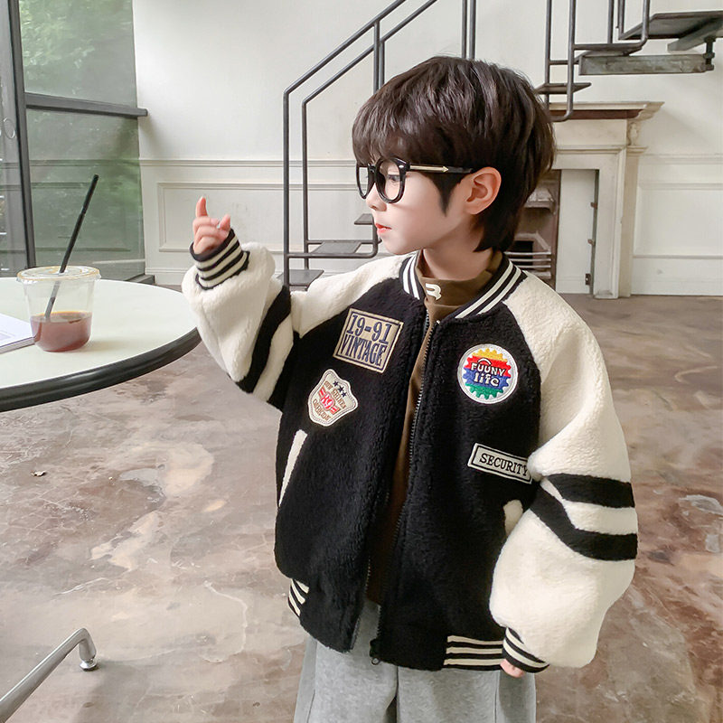 男童棒球服外套2025秋冬装新款儿童男孩冬季夹棉加厚时髦上衣,童装/婴儿装/亲子装,普通外套,淘宝优惠券,粉丝福利购,淘宝优惠卷