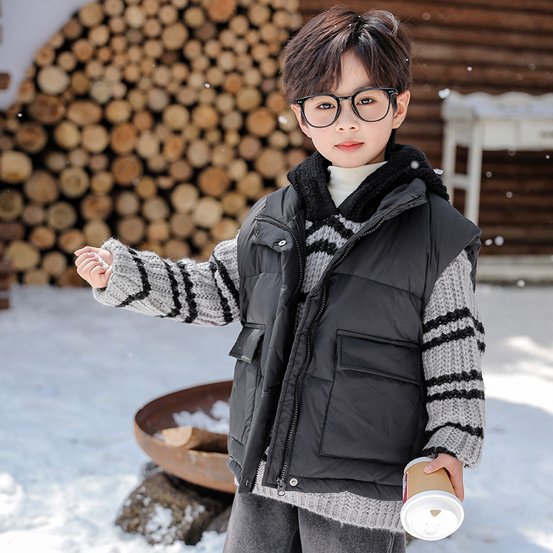 男童羽绒马甲秋冬款2025新款儿童冬季羽绒服外套男孩冬装外穿衣服