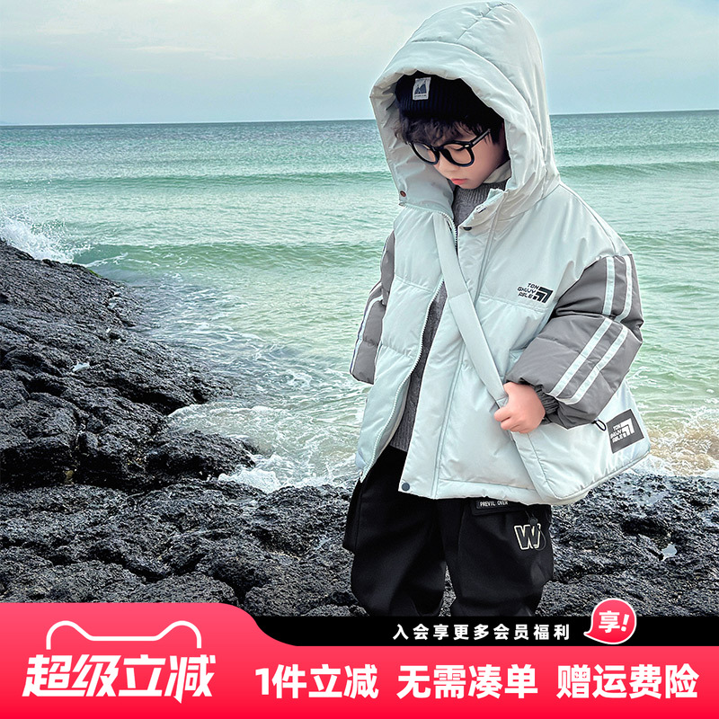 男童羽绒服2025冬装新款儿童冬季加厚面包服儿童洋气短款连帽外套