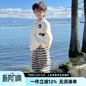 圆领套头长袖 男童卫衣春秋款 儿童中大童男孩春季 新款 上衣 2026春装