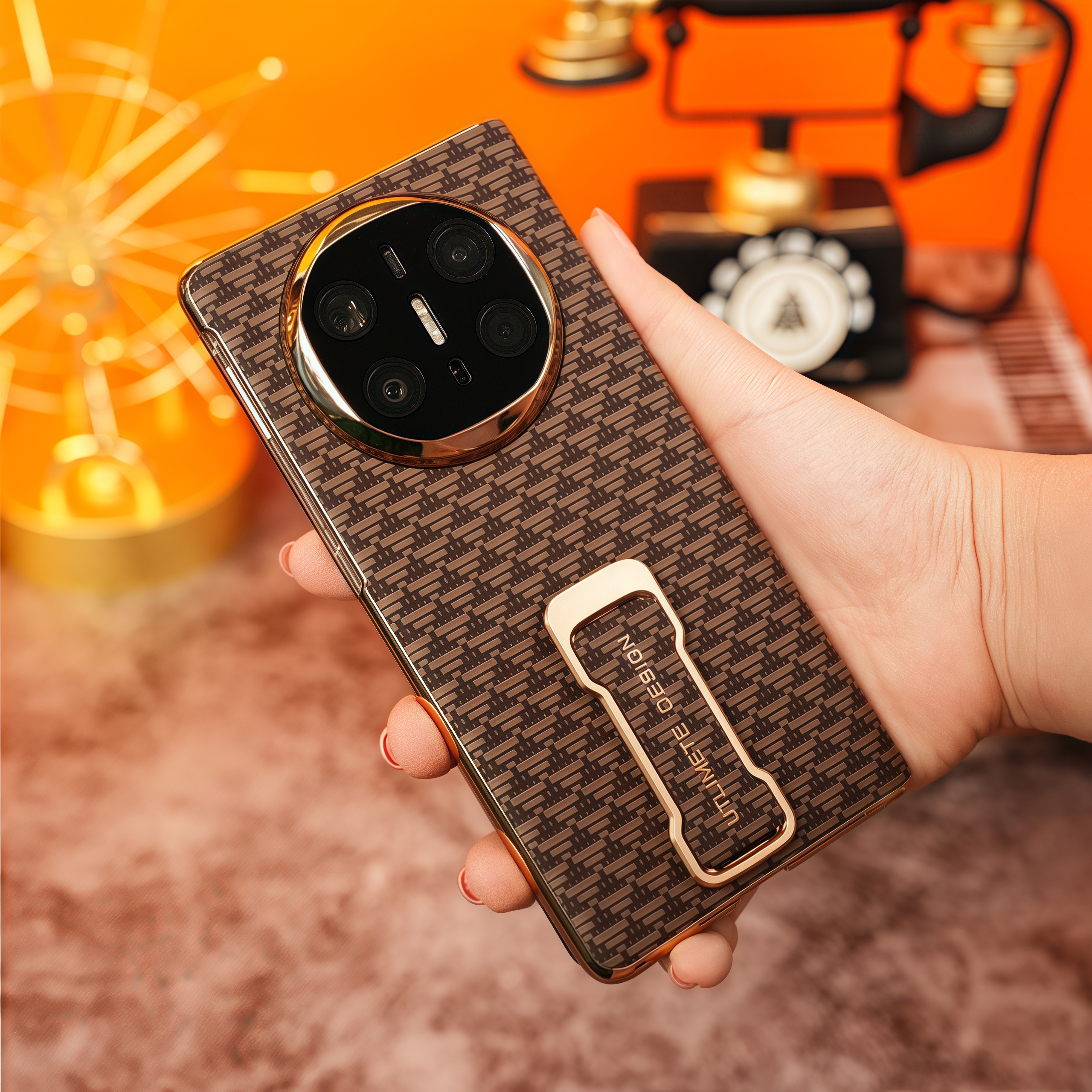 适用华为x6手机壳磁吸中轴保护新款折叠屏Mate X6典藏版外壳金字塔纹mate x5磁吸腕带防摔x3保护套男女士商务