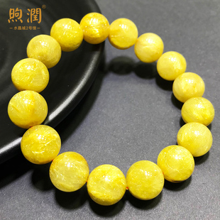 老礦滿密貓眼鈦晶天然黃發(fā)晶水晶手鏈男士 女金發(fā)晶手串雙圈多層