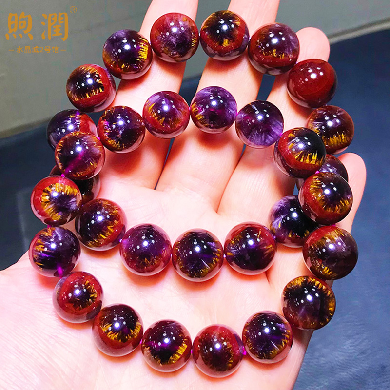 煦润极光23四色天眼紫钛水晶手链