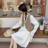 连衣裙套装 百搭设计感小马甲 韩系时尚 简约2026早春新款