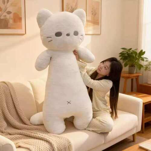 可爱长条猫咪抱枕玩偶 大号毛绒公仔女生睡觉夹腿靠垫生日礼物