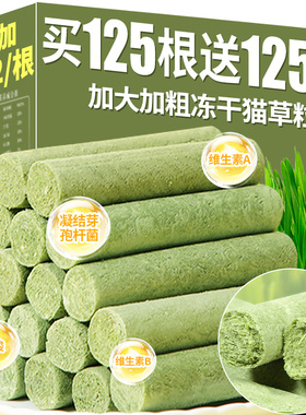 猫草棒磨牙棒冻干猫咪零食化毛球排毛幼猫成猫猫草粒磨牙宠物零食