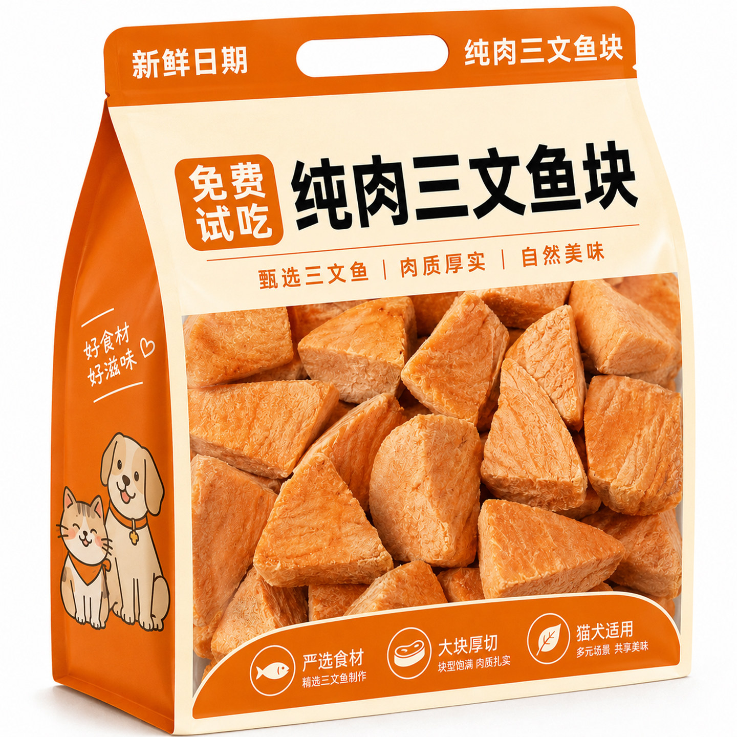 猫狗好价鱼块不吃包退