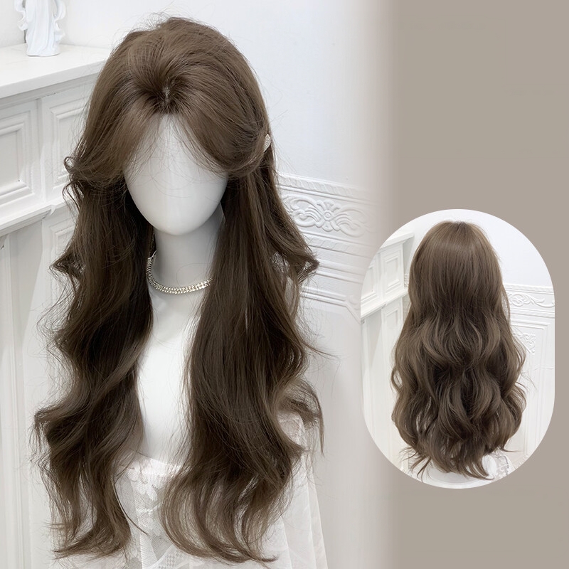 榛果灰粽长卷发韩系ins风假发