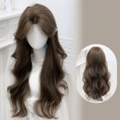 假发全头套女时尚 韩系ins风榛果灰粽自然蓬松中分长卷发仿真发丝