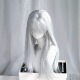 假发女齐刘海银白色长直发自然仿真人发氛围感万用cos透气假发套