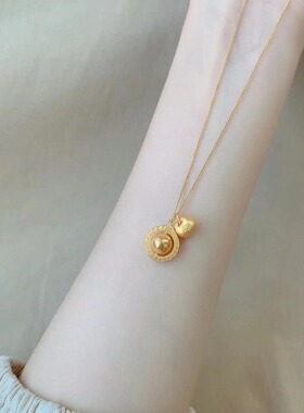 日系Cherry Kitty古法吸金星小胖福项链女vintage轻奢设计颈链