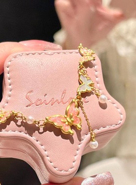 日系Cherry Kitty在逃公主蝴蝶流苏项链女ins轻奢小众高级颈链