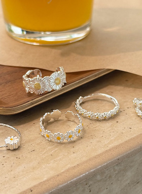 日系cherry kittys925通体银雏菊系列银饰年春夏小清新甜美首饰