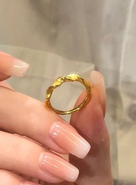 日系Cherry Kitty法式轻奢莫比乌斯戒指女vintage奢华高级感指环