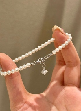 日系Cherry Kitty法式轻奢流苏闪钻珍珠手链女vintage简约冷淡风