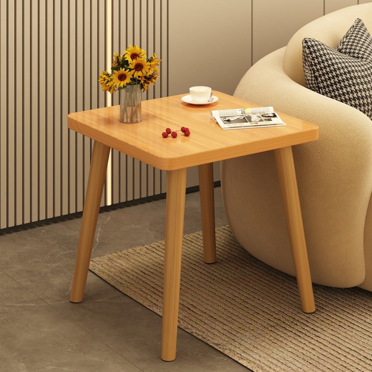 小方桌茶几桌子出租屋用小户型简易正方形实木腿阳台茶桌沙发直销