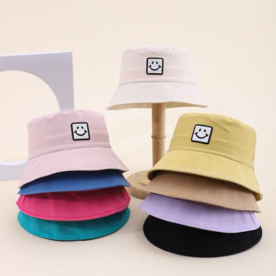儿童春秋笑脸渔夫帽日系时尚百搭盆帽学生韩版百搭防晒遮阳水桶帽