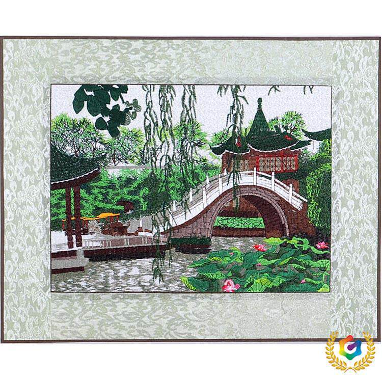 ?古氏苏绣成品电脑刺绣画客厅书房走廊装饰画布艺工艺品厂家可定