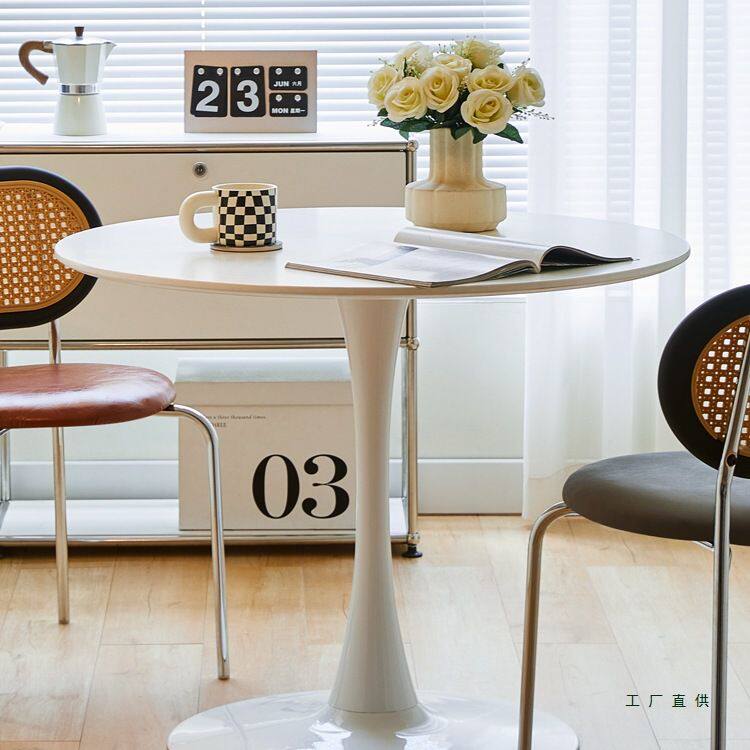 简约现代公司洽谈接待茶几家用学习客厅阳台床边大圆桌餐桌椅组合