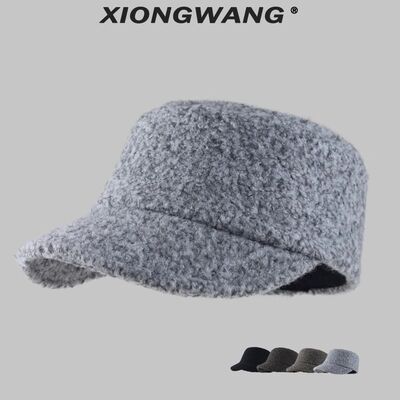 宅女同款显脸小羊毛呢报童帽中古风骑士帽秋冬平顶设计师款画家帽