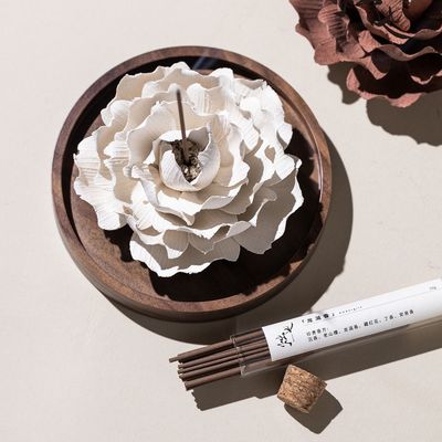 景德镇非遗手捏陶瓷花素白线香插扩香器香薰家居摆件闺蜜小众礼物