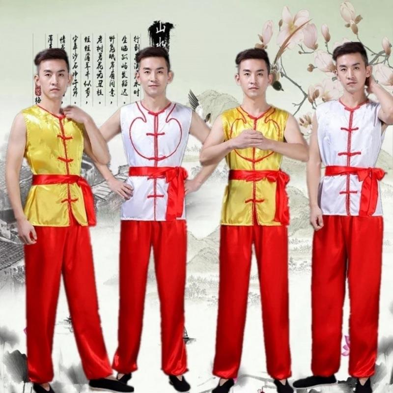 舞蹈演出服男秧歌中老年打鼓陕北民族陕西腰鼓队装女代发厂家销热