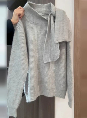 灰色针织毛衣套装裙子女春秋季2025新款系穿搭感