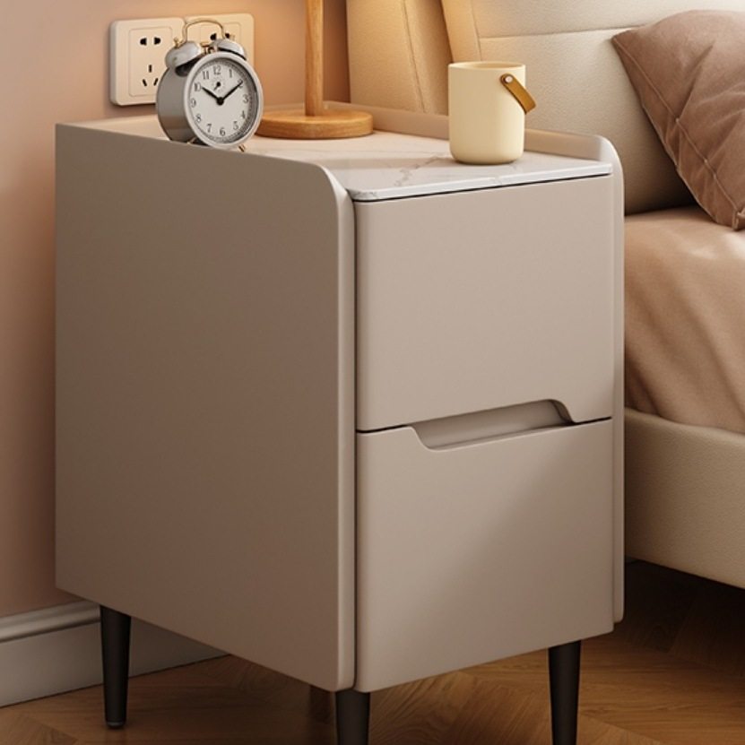 超窄全实木松木岩板床头柜现代简约迷你20cm小型轻奢小户型收纳柜