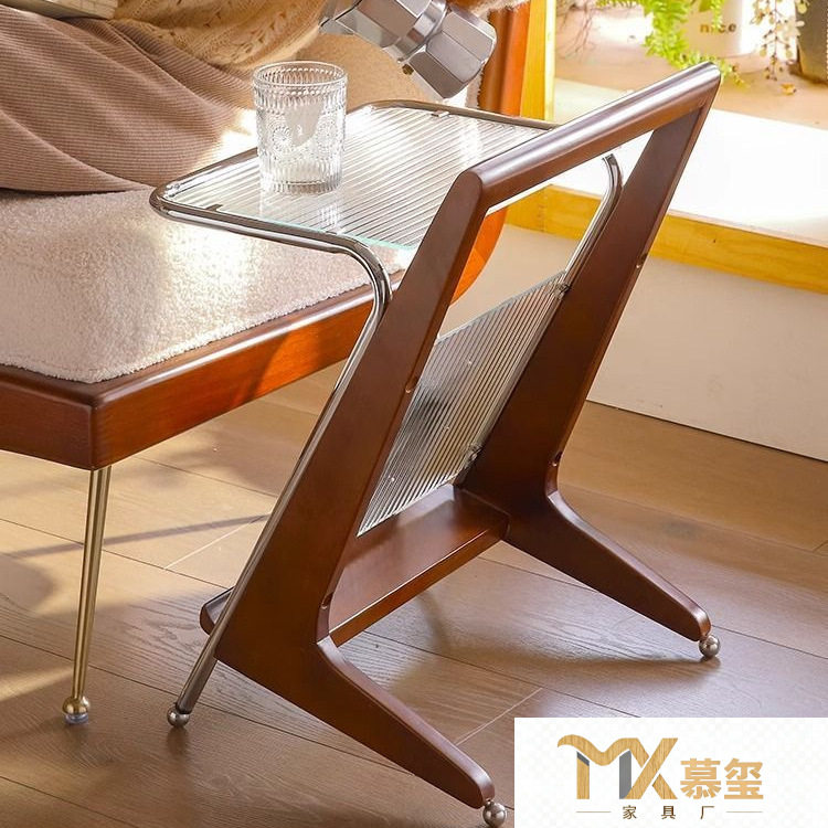 北欧风格全实木床边沙发边几客厅简约小茶几卧室床头置物架