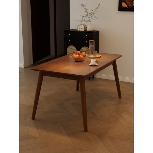 实木餐桌家用吃饭桌子长方桌黑胡桃木餐桌椅2025新款餐饮商用桌