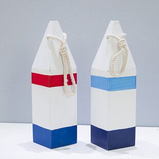 渔浮鱼标创意装 摄影布景地中海风格 摆件 搁板鱼网挂饰木质浮子 饰